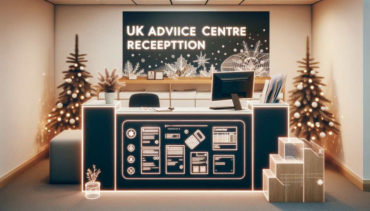 Christmas borrowing and council tax debt advice centre reception desk