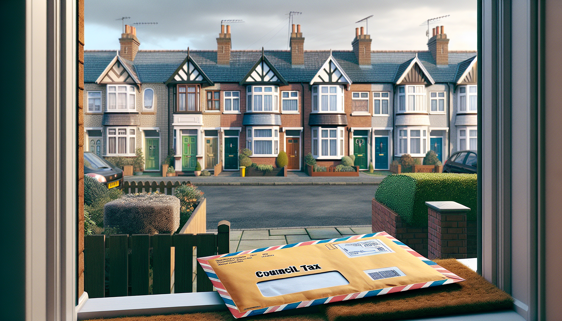 British residential street showing houses of different sizes, illustrating council tax fairness debate