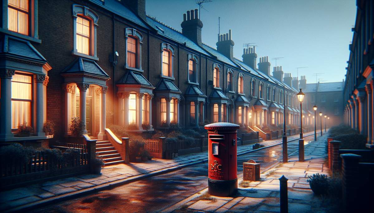 Credit card debt at Christmas on a quiet UK residential street